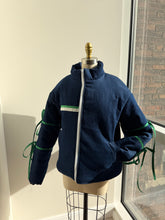 Load image into Gallery viewer, Celtics Denim Puffer Coat

