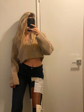 Load image into Gallery viewer, Brown Leather Patchwork Denim
